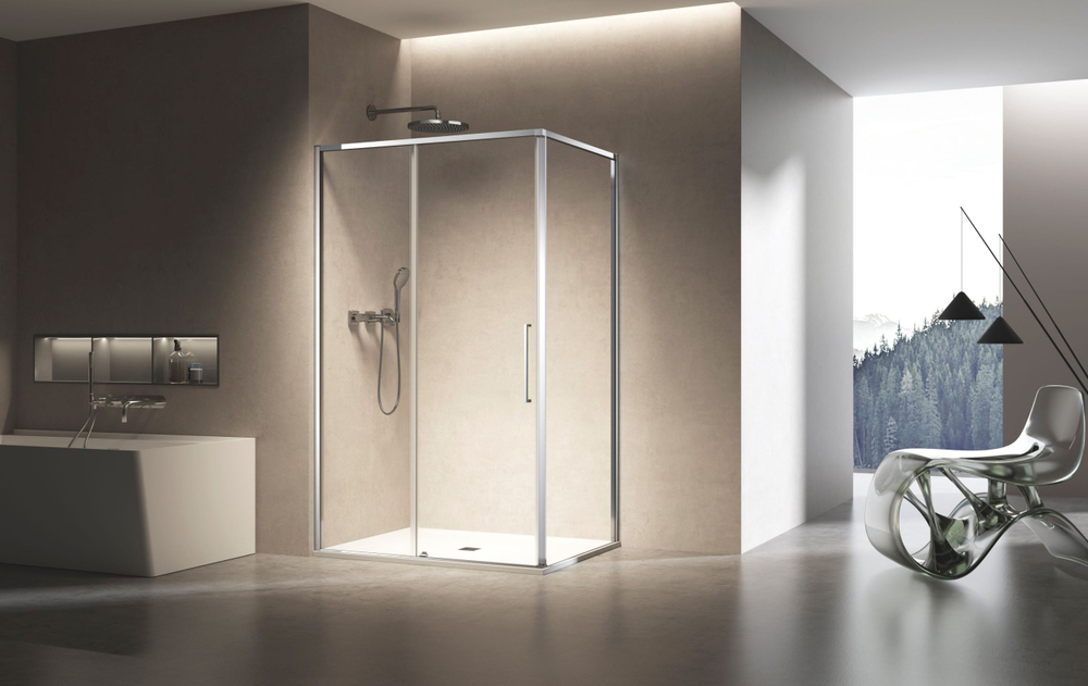 Душевой уголок Слим 8мм (Slim 8mm) Vincea VSR-6SL8013CL, 1300*800, хром, стекло прозрачное