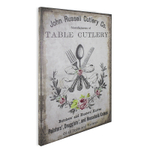 Панно "Мария-Виттория Роза и столовые приборы" 70x50x2,5см, дерево,холст