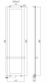 Полотенцесушитель Allen Brau Infinity 180х44 8.21006.GL
