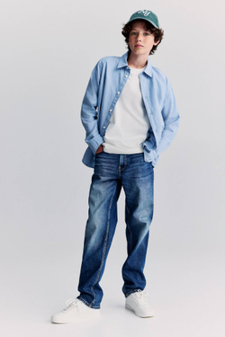 H&M Рубашка из хлопка, светло-голубой