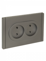 FORTE&PIANO Розетка 2-местная без заземления с защитными шторками безвинтовое крепление 10А FP525 сталь IEK