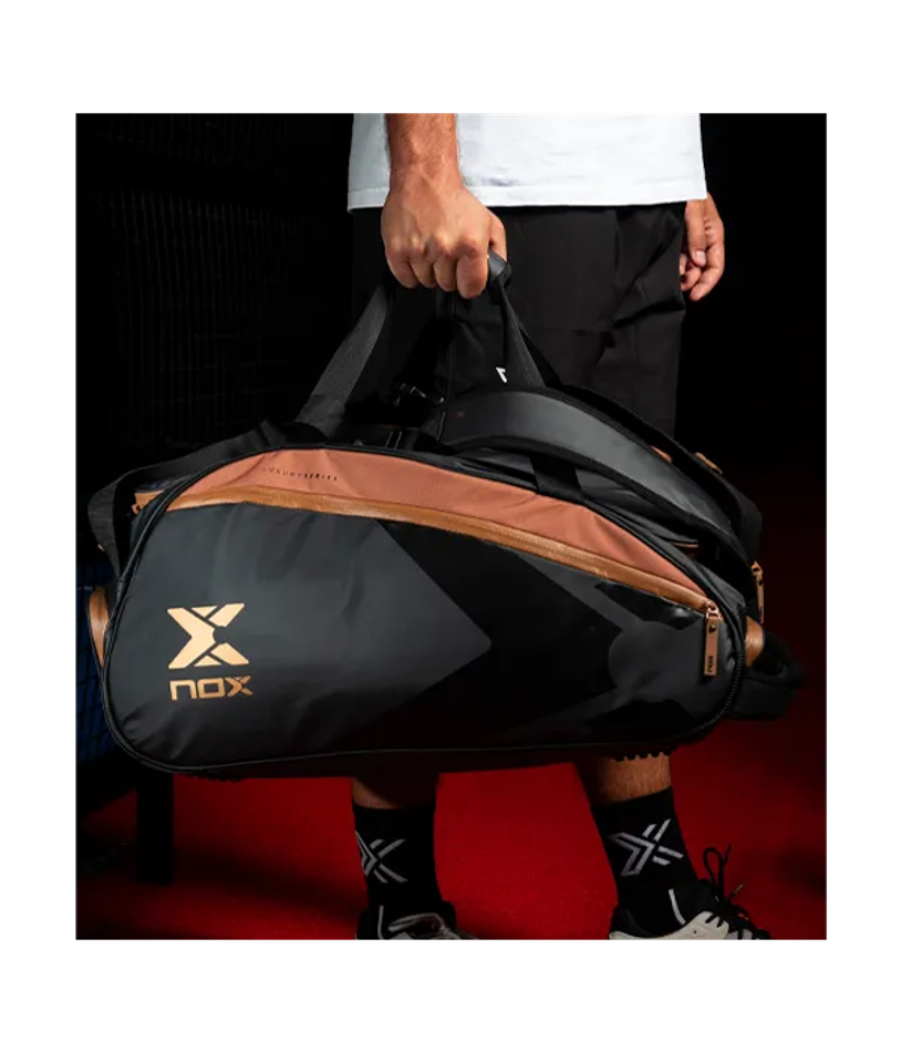 Сумка для падел NOX Luxury Open Series Negro-Marron 2024 термо-5 ракеток