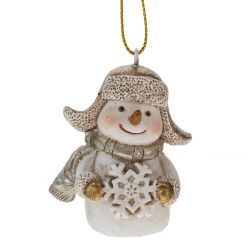 GAEM Фигурка декоративная подвесная "Снеговик", L4 W4 H5,5 см, 4в.