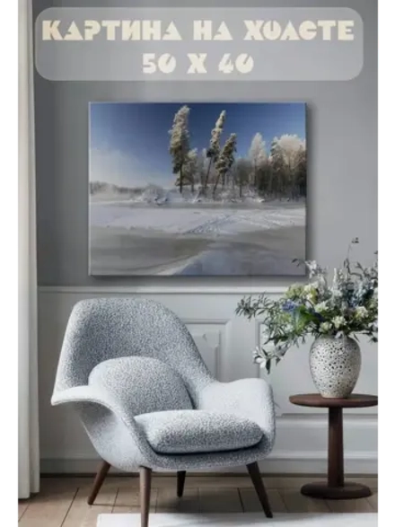 Картина на стену 40 X 50 Зимний пейзаж