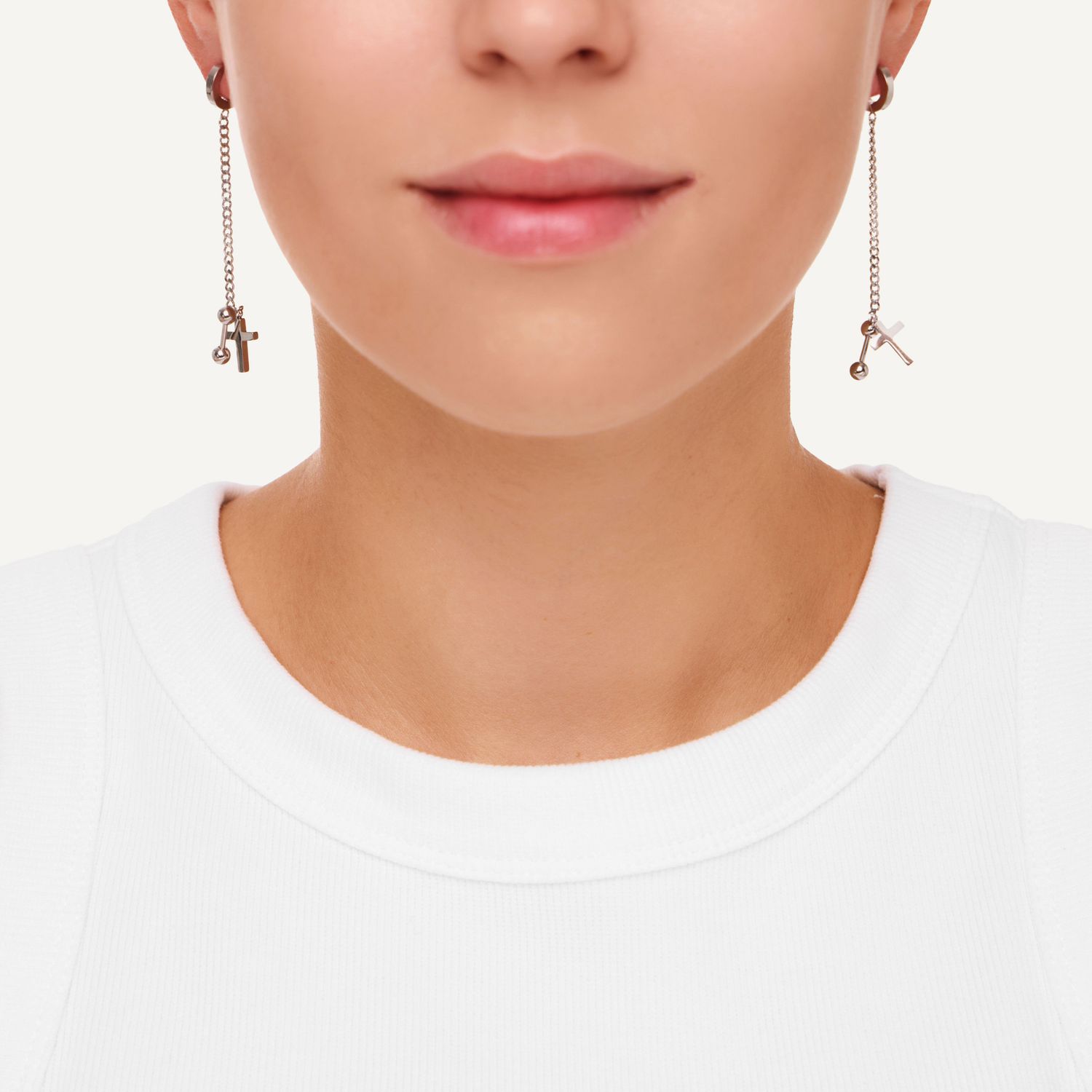 Серьги Chain & Cross Earrings