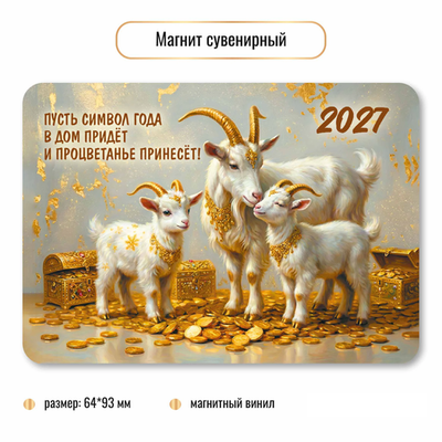 Магнит сувенирный 2027 символ года Процветание