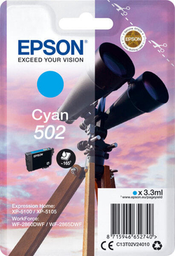 Картридж струйный голубой 1 шт Epson 502 C13T02V24020