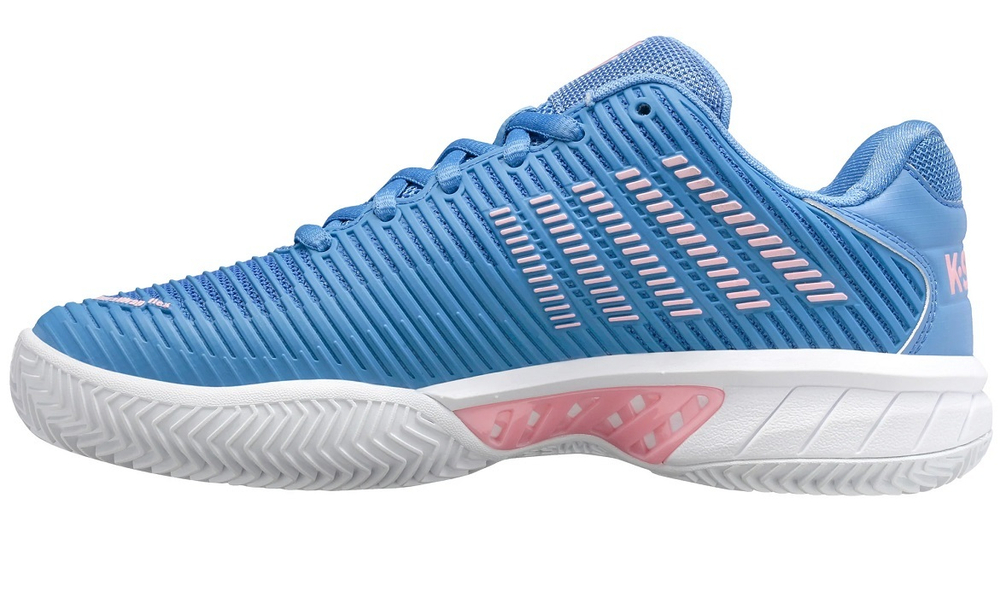 Женские теннисные кроссовки K-Swiss Hypercourt Express 2 HB Women - silver lake blue/white/orchid pink - Blue Бирюзовый
