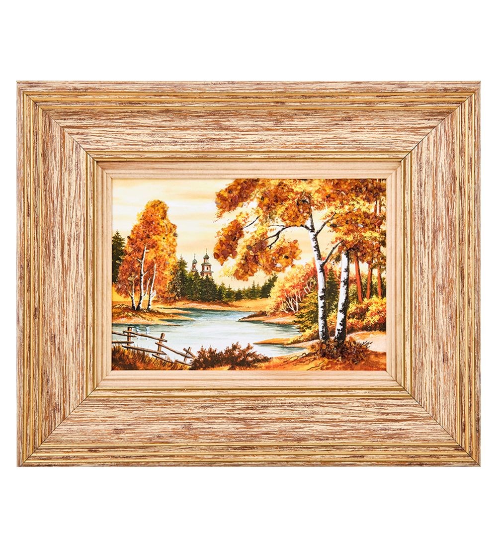 AMB-03/29 Картина «Красота природы» (с янтарной крошкой) L-32см