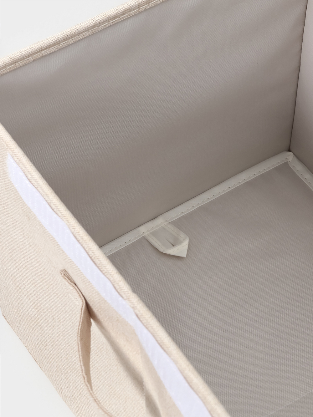 Короб стеллажный с крышкой  размер 38х26х24 см, цвет бежевый, материал батист