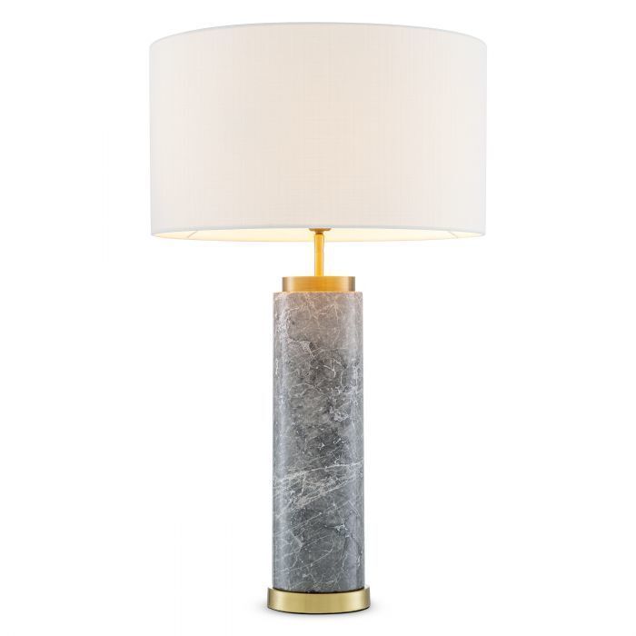 Лампа настольная Eichholtz Lxry ant br fin grey marble incl shade 115999