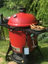 Керамический гриль Kamado Joe Big Joe III, 61 см (красный), с ножками и столиками