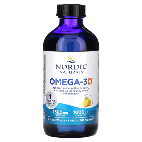 Nordic Naturals, Omega-3D, Lemon, 237 мл (8 жидких унций)