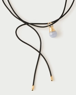 Колье Dana Leather Bow серебро 925 пробы покрытое золотом