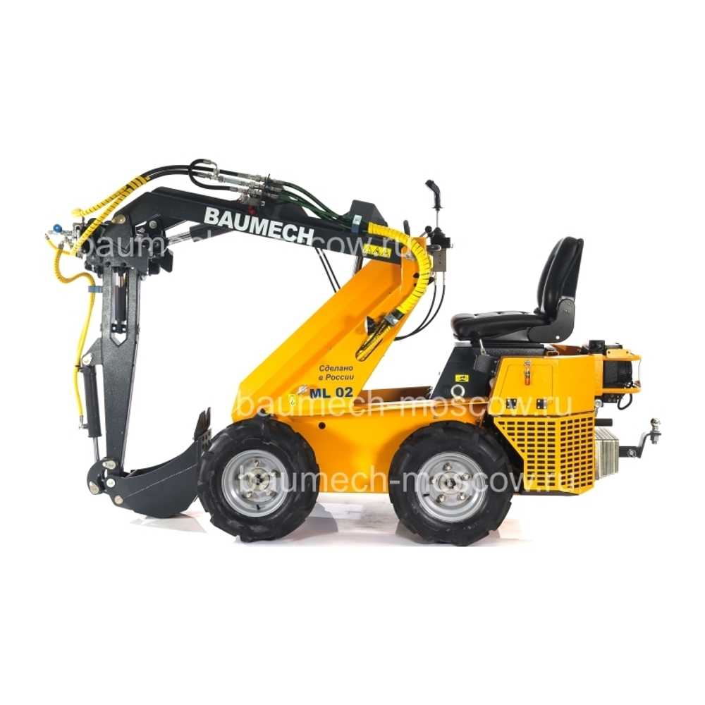 Baumech ML-02 Pro Экскаватор лопатковый с поворотным механизмом, ширина ковша 25см, глубина копания 135см, высота выгрузки 290см