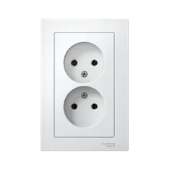 Розетка 2-м СП AtlasDesign 16А IP20 без заземл. в сборе бел. SE ATN000120