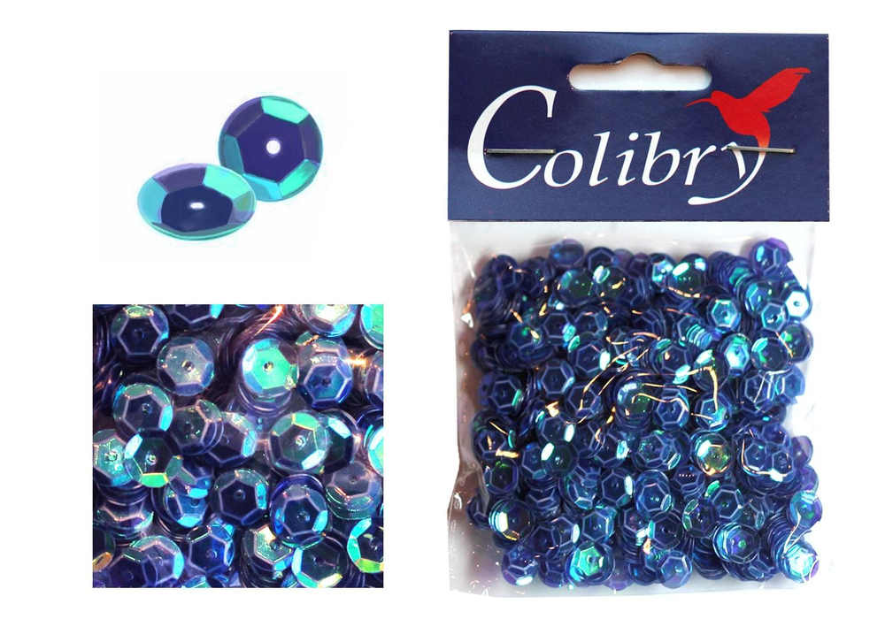 Пайетки граненые голографические-10гр-6мм-Colibry