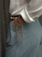 Браслет с тонкими цепочками, оттенок серебро