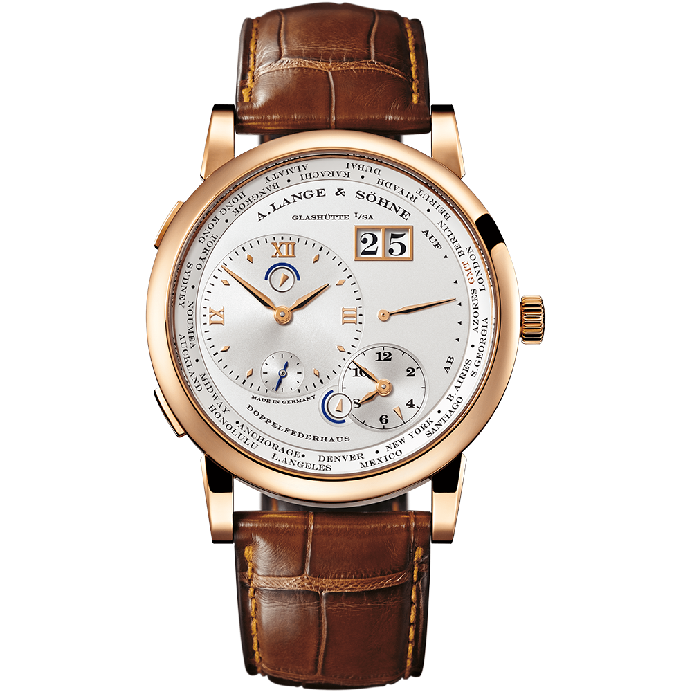 A. Lange &amp; Sohne Lange 1 Time Zone introduced in 2005 in 18-carat Pink Gold