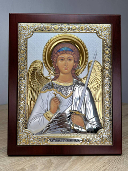 Ангел Хранитель, икона прямоугольная с рамкой, красное дерево 185х235