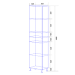 Пенал напольный Loranto Моника 360 360х1800х300 левосторонний, белый (CS00046816)