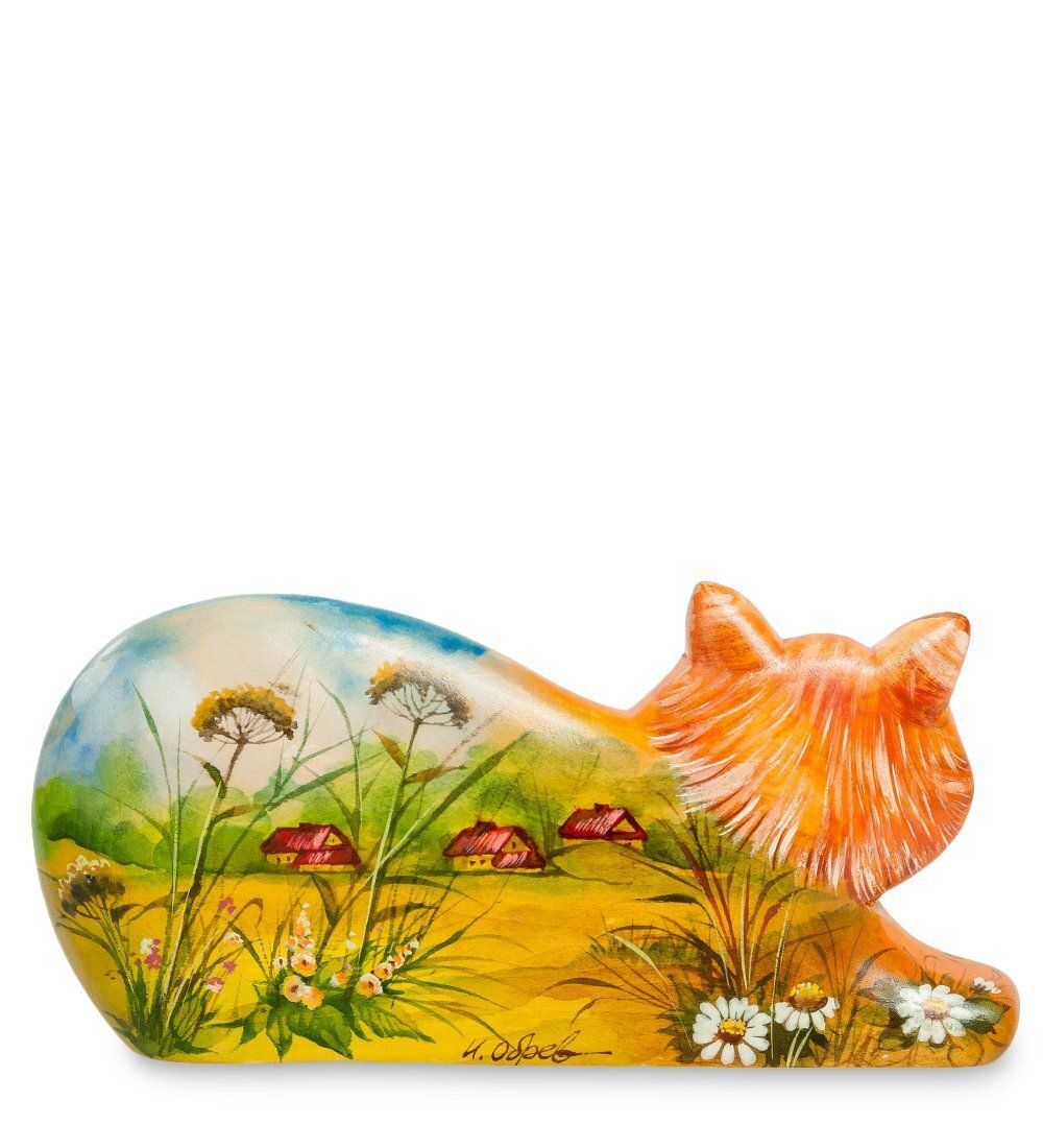 Народные промыслы РД- 10/15 Фигурка резная «Кошка Лето» художественная роспись