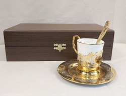 Кофейный набор Златоуст "Тигровый глаз"