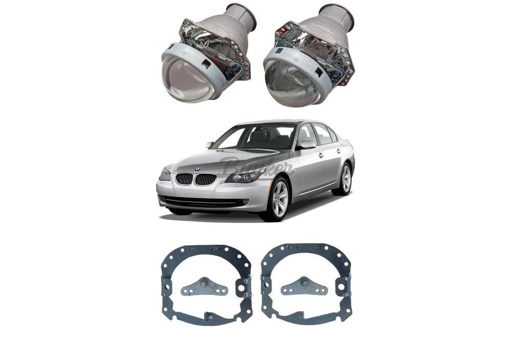 Готовый комплект для замены штатных линз Hella 2 с AFS, BMW 5 E60/E61 дорестайлинг 2003-2007