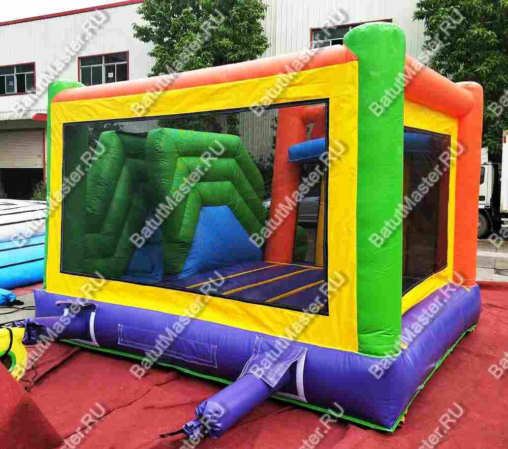 Детский надувной батут "Радужный домик" 4*3,5*2,7 м