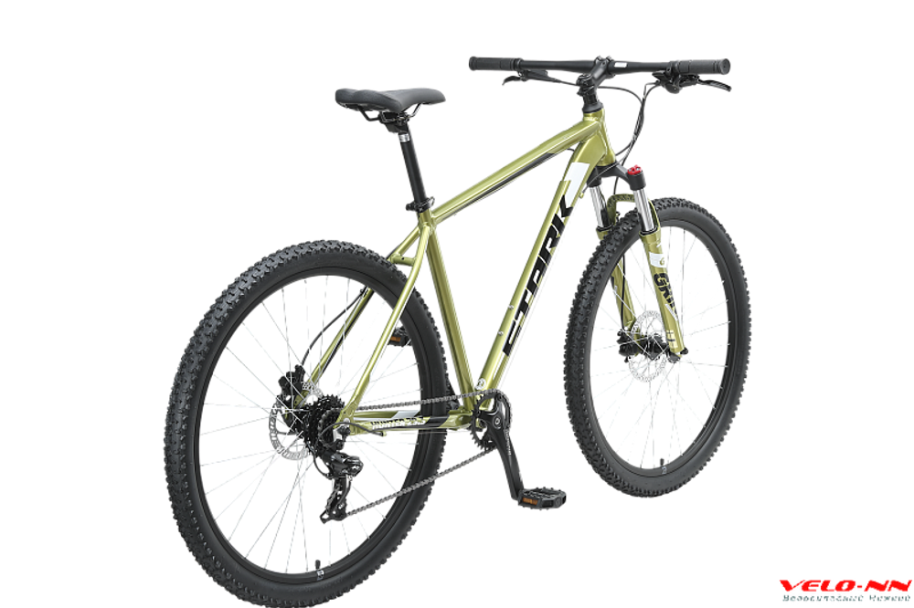 Велосипед 29" Stark'23 Hunter 29.3 HD зеленый/черный/белый