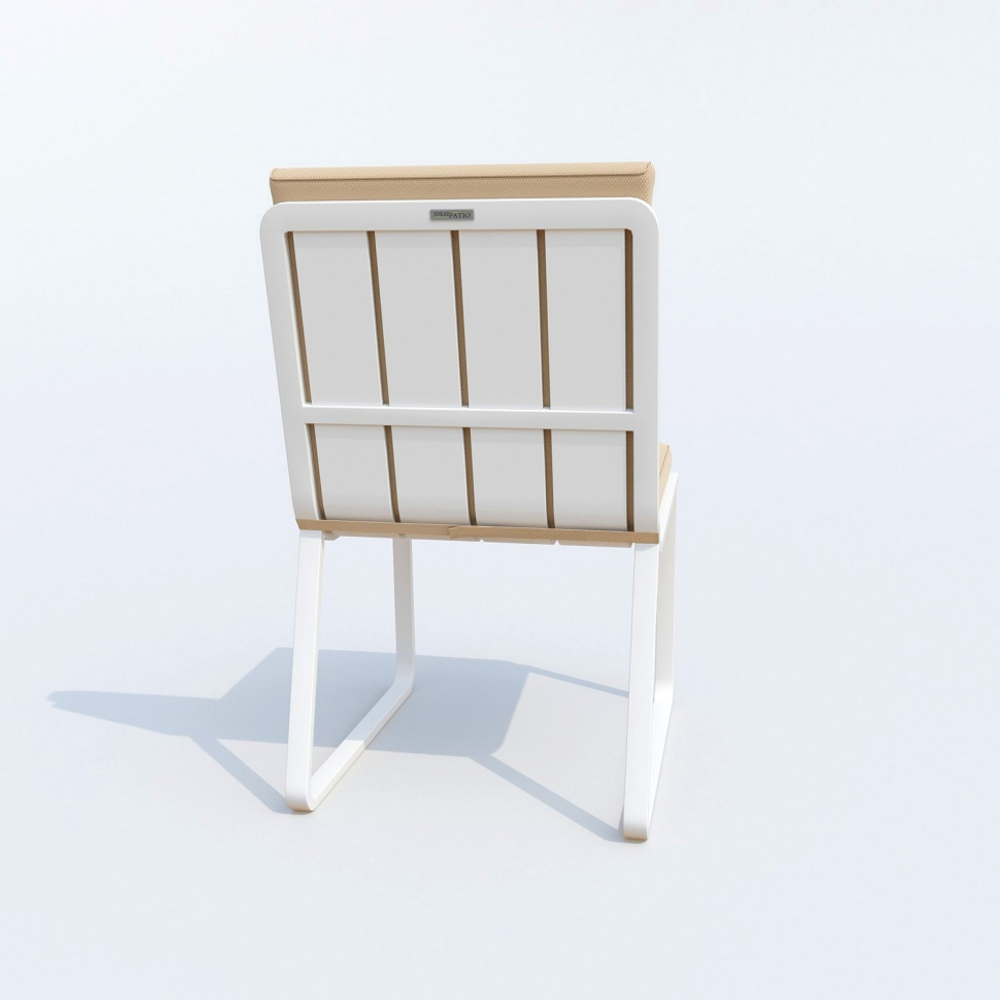 Обеденная группа Ideal Patio ТЕЛЛА  ГИРА  каркас белый, стол тик 220, ткань бежевая