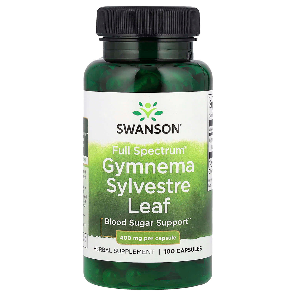 Swanson, Full Spectrum®, листья джимнемы (Gymnema sylvestre), 400 мг, 100 капсул
