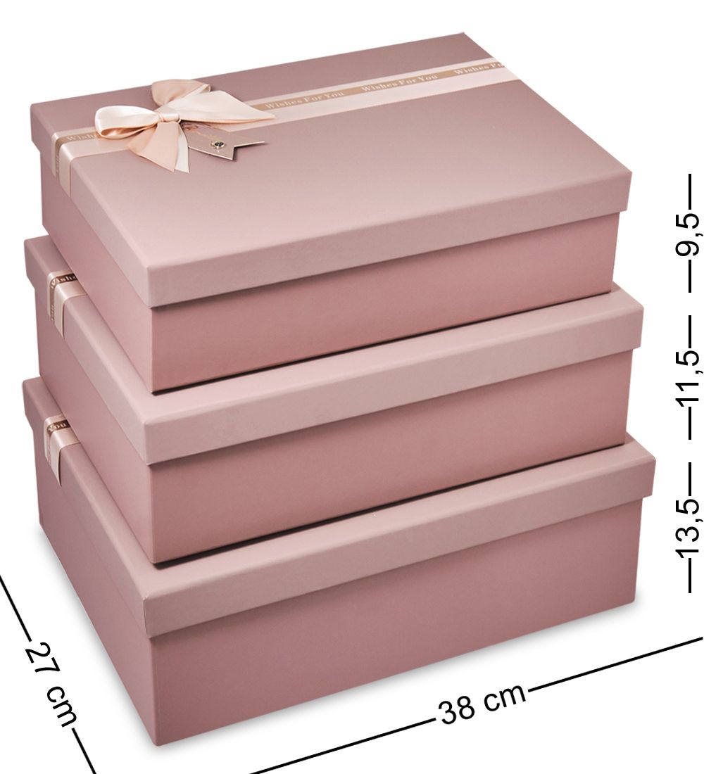 WF-182-A Набор коробок из 3 шт, темный розовый