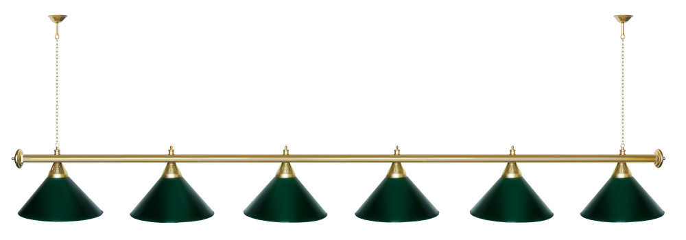 Лампа STARTBILLIARDS 6 пл. (плафоны золотые,штанга золотая,фурнитура золото)