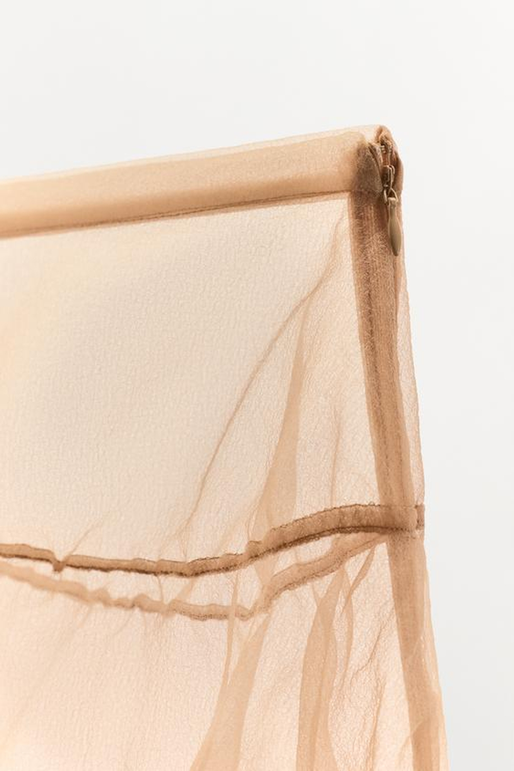 ZARA ЮБКА С ЗАВЯЗКАМИ И СБОРКАМИ ИЗ ОРГАНЗЫ, ЭКРЮ