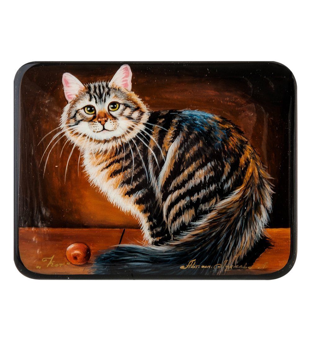 ШК-55/ 34-C Шкатулка «Кот» исп.Лидяева