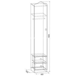 Шкаф одностворчатый с двумя ящиками «Амели»