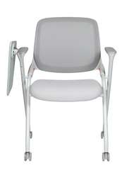 Стул Норден / Свифт / Swift / серая сетка / серая ткань / белый каркас / пюпитр / ролики