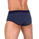Темно-синие трусы-брифы с геометрическим принтом (Размер: M) (Цвет: темно-синий)