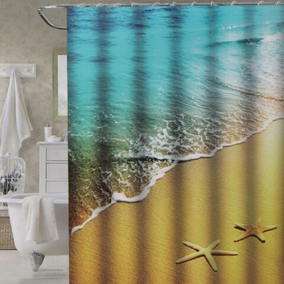 Штора для ванн 180х180 см, ПЭ, Пляж, STSC1029