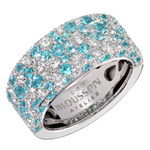 Кольцо с Бриллиантами и Турмалинами Параиба, R0256-0/53