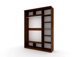 Шкаф купе Модерн 1776х600 3-х дверный 2-х секционный фотопечать №4 венге