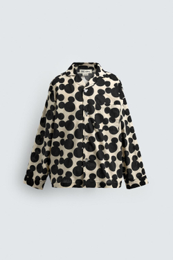 ZARA X DISNEY ПИЖАМА С ПРИНТОМ МИККИ МАУСА, ЧЕРНЫЙ/ЭКРЮ