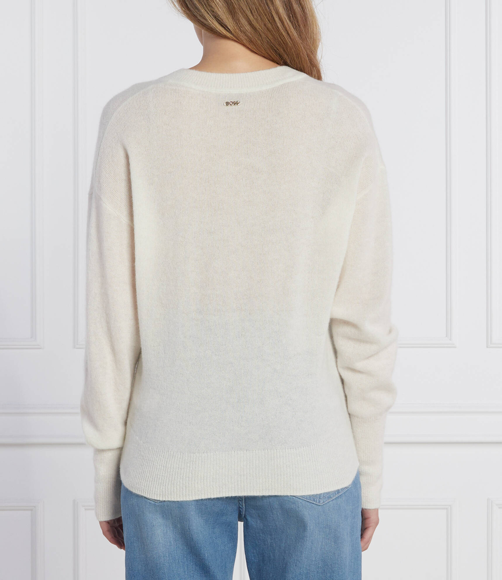 Хлопковый свитер furinan BOSS BLACK - белый(50485265)