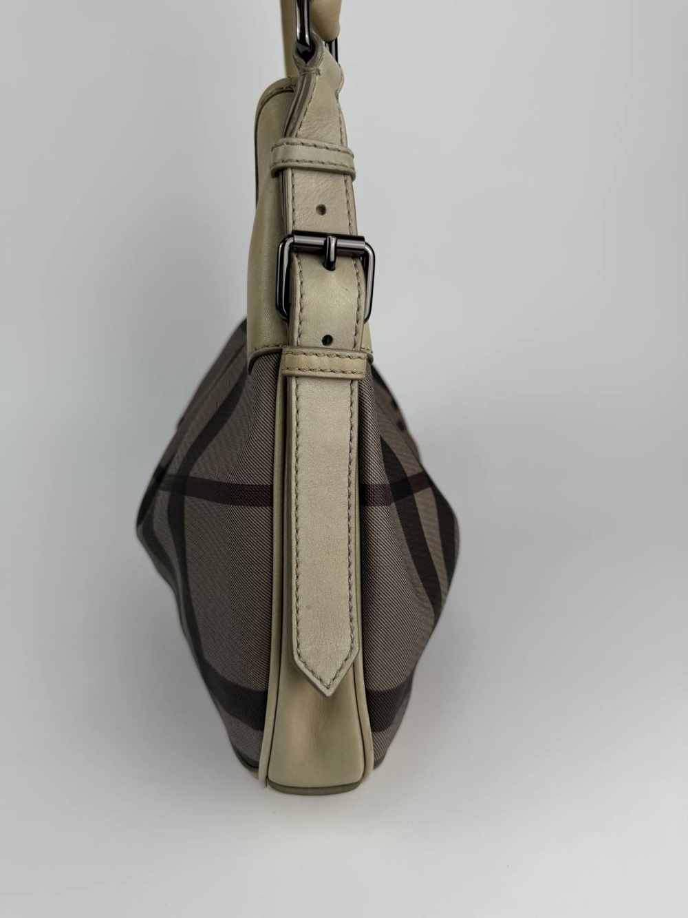 Сумка Burberry Smoked Check Coated Canvas Small Brooklyn Hobo Bag