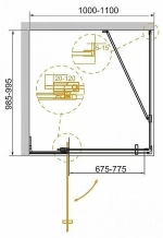 Душевой уголок Cezares Slider 99х105 SLIDER-AH-1-100-100/110-C-CR стекло прозрачное/профиль хром