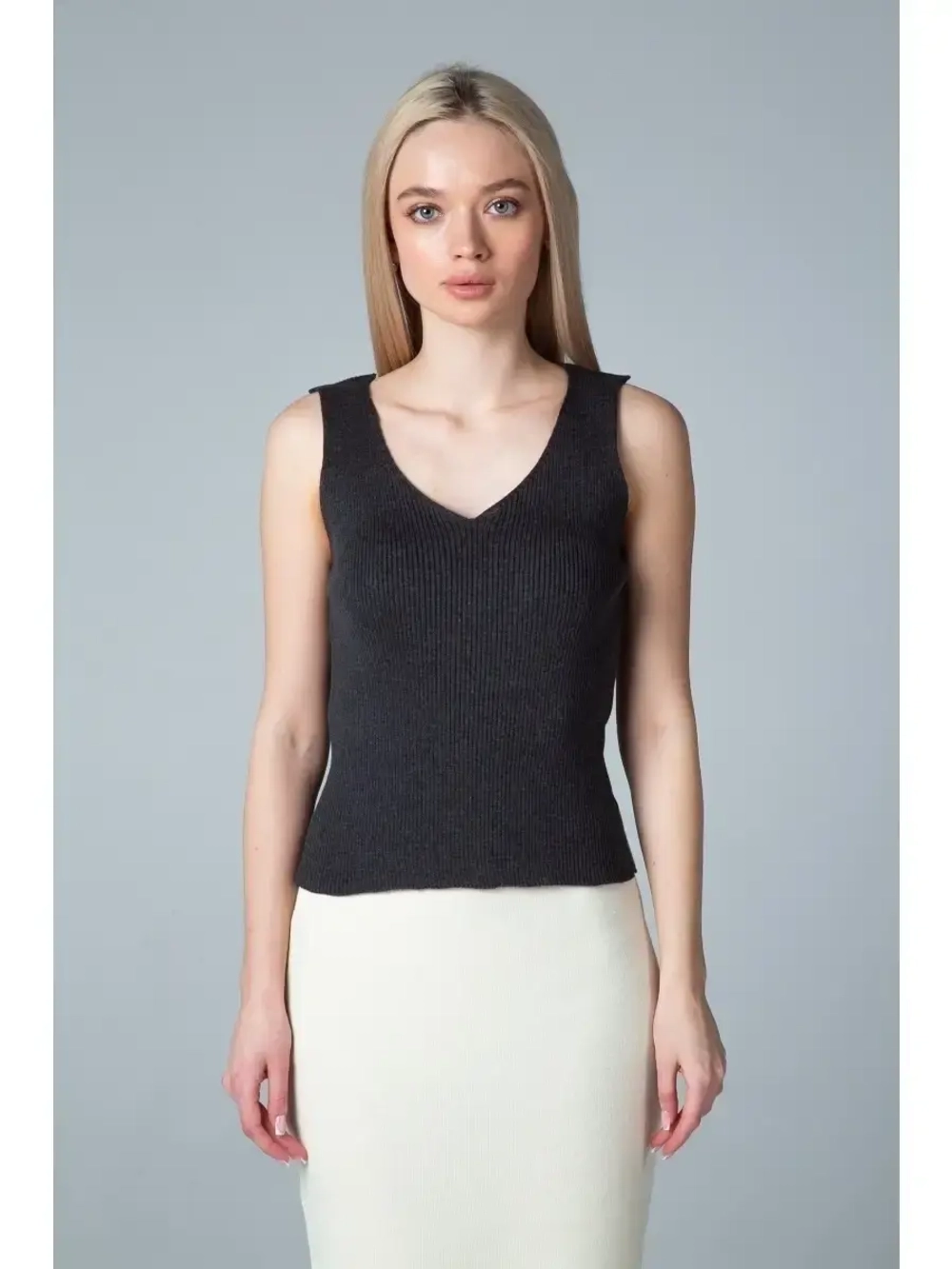 Топ вязаный, майка в рубчик