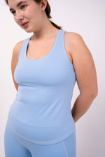 Спортивная майка из бифлекса с топом внутри