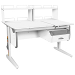 Растущая парта СУТ 25 с задними полками СУТ.15.240 и навесной тумбой (1200×880 мм)