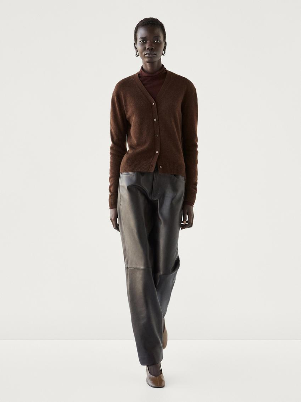 Massimo Dutti Кардиган из 100% кашемира, коричневый